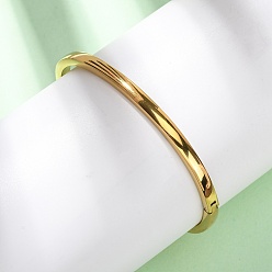 Настоящее золото 18K 304 простые браслеты из нержавеющей стали, шарнирные браслеты для женщин, ионное покрытие (ip), реальный 18 k позолоченный, внутренний диаметр: 2-1/2x2-1/8 дюйм (6.2x5.3 см)