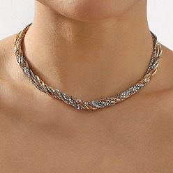 Платиновый & Золотой Железные цепи коробки ожерелья, многорядные ожерелья для женщин, платиной и золотом, 14.57 дюйм (37 см)