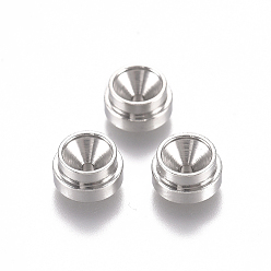 Couleur Acier Inoxydable Résistant au ternissement 201 montures en strass en acier inoxydable, pour strass en rivoli, cône, couleur inox, s'adapter pour 4 mm strass, 6x3mm