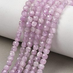 Kunzite Natural Kunzite Beads Strands, Faceted, Cube, 3.5~4.5x4~4.5x4~4.5mm, Hole: 0.6~0.8mm, about 99~104pcs/strand, 15.43''(39.2cm)~15.55''(39.5cm)