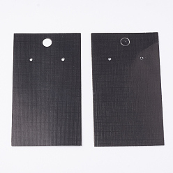 Black Paper Display Cards, Used For Necklaces, Earrings, Bracelets and Pendants and OPP Cellophane Bags, Rectangle, Black, 9x5x0.03cm, Hole: 0.65cm, Cellophane Bag: 15.5x6cm, Hole: 8mm, 400pcs/set