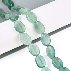 Флюорит Естественный зеленый флюорит бисер нитей, Плоско-овальные, 14x10~10.5x5~5.5 мм, отверстие : 1.2 мм, около 28 шт / нитка, 15.35'' (39 см)