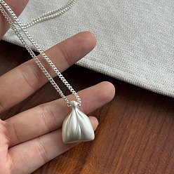 Серебро Латунные подвески в виде мешочка удачи для женщин, серебряные, 23.62~27.56 дюйм (60~70 см)