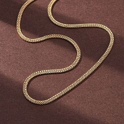 Настоящее золото 18K 2.5мм 304 ожерелья из нержавеющей стали с двойной коробкой, ионное покрытие (ip), реальный 18 k позолоченный, 17.91 дюйм (45.5 см)