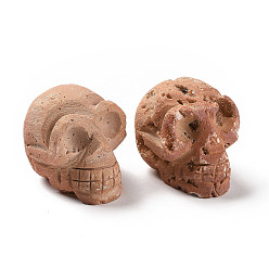 Покрытие Бургундии Галька естественный druzy geode кварцевые бусины, Украшения для дома из драгоценных камней, нет отверстий / незавершенного, череп черепа, бордовый покрытием, 42x36.5x51 мм