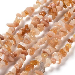 Pink Aventurine Natural Pink Aventurine Beads Strands, Chip, 4~12x3~5x1~4mm, Hole: 0.5mm, 16.06''(40.8cm)
