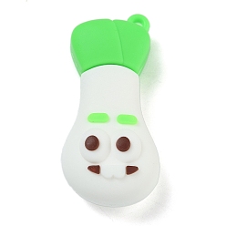 Другие ПВХ подвески, растительный, для брелка, 51x24x16.5 мм, отверстие : 3 мм