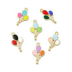 (52) Непрозрачная лаванда Подвески из эмали и сплава, подвески из воздушных шаров, золотые, разноцветные, 23.5x13x1.5 мм, отверстие : 1.8 мм