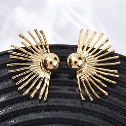 Настоящее золото 18K 304 из нержавеющей стали серьги, солнце, ионное покрытие (ip), реальный 18 k позолоченный, 22.5x31 мм