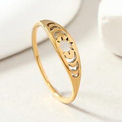 Золотой Модные 304 из нержавеющей стали кольца перста, простой стиль, гексаграмма, золотые, размер США 8 (18.1 мм)