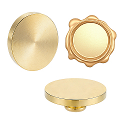 Flat Round DIY Scrapbook Blank Brass Wax Seal Stamp Heads, Golden, Flat Round, 50.5x14mm, Hole: 7.5mm