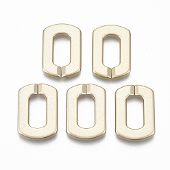 Gold Spray Painted CCB Plastic Linking Rings, Quick Link Connectors, For Jewelry Cross Chains Making, Oval, Gold, 30.5x21x4mm, Inner Diameter: 8.5x18mm