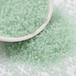 Бледно-Зеленый Цилиндрический бисер, матовые абы цвет, круглое отверстие, единый размер, бледно-зеленый, 2x1.5 мм, отверстие : 0.8 мм, около 40000 шт / упаковка, о 450 г / мешок