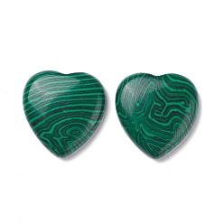 Малахит Синтетические малахитовые кабошоны, сердце, 29~30x29~30x6~8 мм