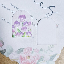 Сливовый Арочные акриловые подвески, цветок, слива, 36x32 мм