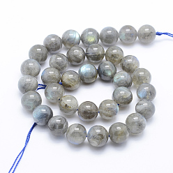 Labradorite Natural Labradorite Beads Strands, Round, 12~12.5mm, Hole: 1mm, about 34pcs/strand, 15.7 inch(40cm)