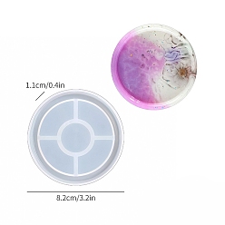 Плоский Круглый Чашки коврик силиконовые формы, формы для литья смолы, для уф-смолы, изготовление изделий из эпоксидной смолы, плоско-круглые, 82x11 мм