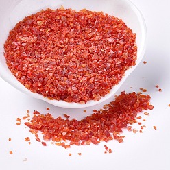 Naranja Rojo Coe 85 frita fina de vidrio fusible de tamaño mediano, para piezas creativas de bricolaje de vidrio fundido, rojo naranja, 1.2~2.7 mm, sobre 30 g / bolsa