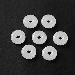 Белый Стеклянные кольца, имитация нефрита, круглые кольца, белые, 10x3.5 мм, внутренний диаметр: 2.5 мм