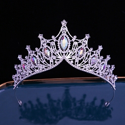 Аметист Сплав горный хрусталь ленты для волос, аксессуары для волос для женщин и девочек, корона, аметист, 135 мм