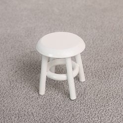 Белый Миниатюрные украшения из дерева, аксессуары для домашнего кукольного домика с микро-ландшафтом, притворяясь опорными украшениями, стул, белые, 35x38 мм