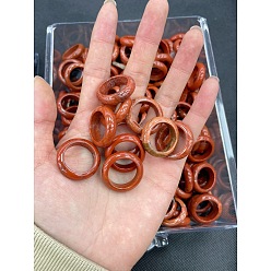 Красный Камень Кольца из натуральной красной яшмы, внутренний диаметр: 17~20 мм