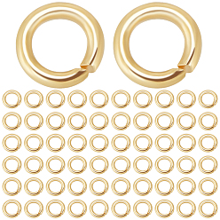 Настоящее золото 18K 600 шт. 304 открытые соединительные кольца из нержавеющей стали, круглые кольца, реальный 18 k позолоченный, 4x0.8 мм, 20 датчик