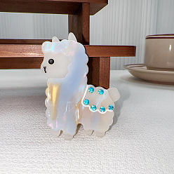 Светло-Синий Симпатичные заколки для волос из ацетата целлюлозы из альпаки, со стразами, аксессуары для волос для женщин и девочек, голубой, 60x45 мм