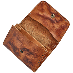 Peru Leather Change Purse, Small Wallet, with Snap Button, Peru, 11x7.6x1.5cm