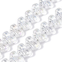 Прозрачный АВ Прозрачные стеклянные бусины гальваническим пряди, с покрытием AB цвета, бабочка, ясно AB, 10x15x6 мм, отверстие : 0.9 мм, около 39 шт / нитка, 14.96 дюйм (38 см)