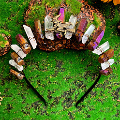 Witch Ободки для волос из натурального кварца и фиолетового кварца, корона для волос, для женщин девушек, ведьма, 200x160 мм