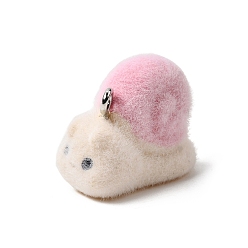 Snail Флокированные подвески из непрозрачной смолы, с платиновыми тоновыми железными петлями, розовые, улитка, 17.5x9x22.5 мм, отверстие : 2 мм