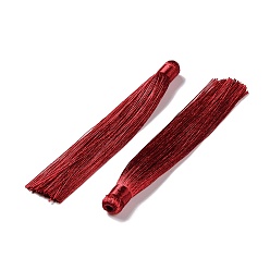 Dark Red Nylon Tassels Big Pendant Decorations, Dark Red, 120x10mm, Hole: 5mm