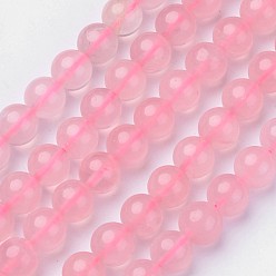 Розовый Кварц Природного розового кварца нитей бисера, класс АА, круглые, 8 мм, отверстие : 1 мм, около 49 шт / нитка, 15.4 дюйм