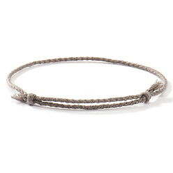 Серый Плетеные браслеты из хлопкового шнура в стиле бохо, двухслойные браслеты для женщин, серые, внутренний диаметр: 11 дюйм (28 см)