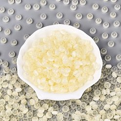Jaune Verge D'or Perles de verre de style banc de tirage de qualité A de FGB, rondelle, imitation chat perles oeil, jaune verge d'or clair, 7.5x4.5mm, Trou: 1.2~1.4mm, environ 1250 pcs / livre