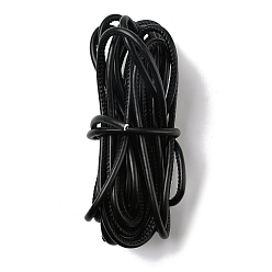 Черный 5м шнур из искусственной кожи, круглые, для diy craft, чёрные, 4 мм, около 5.47 ярдов (5 м) / пачка