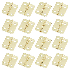 Golden Wooden Box Accessories Iron Hinge, Golden, 19x16x2mm, Hole: 2mm, 120pairs/box