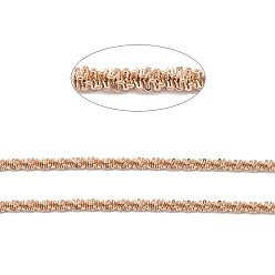 Rose Gold Ion Plating(IP) 304 Stainless Steel Cauliflower Chains, with Spool, Soldered, Rose Gold, 2.4mm, about 5m/roll