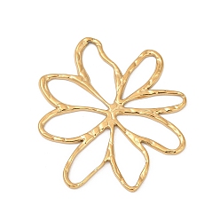 Настоящее золото 18K 304 подвески из нержавеющей стали, ионное покрытие (ip), цветок, реальный 18 k позолоченный, 42.5x37x1.5 мм