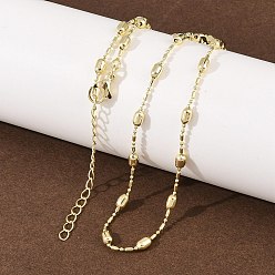 Настоящее золото 18K Латунные цепочки с овальными шариками для мужчин и женщин, реальный 18 k позолоченный, 18.70 дюйм (47.5 см)