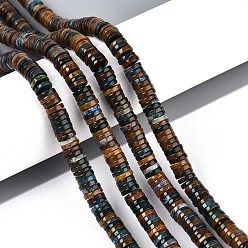 Океанический Джаспер Океан Природный яшмы бисер нитей, диск, Heishi бусы, 6x1~2 мм, отверстие : 0.9 мм, около 233~248 шт / нитка, 15.16~15.55'' (38.5~39.5 см)