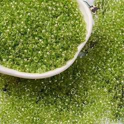 Желто-Зеленый Стеклянные цилиндрические бусины, бисер, внутри цветов, круглое отверстие, желто-зеленый, 2.4~2.7x1.5~1.8 мм, отверстие : 1.2 мм, Около 20000 шт / фунт