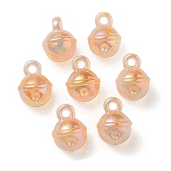 Персиковый Слойка УФ-покрытие радужных переливающихся акриловых подвесок, колокол, розовые, 20.5x15.5 мм, отверстие : 3.5 мм