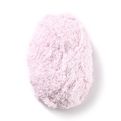 Misty Rose Soft Faux Fur Yarn, Twisted Cord, Hand-woven, for Baby Coat, Vest, Scarf, Hat, Misty Rose, 9~11x0.5mm, 38.28 yard(35m)/roll, 10rolls/bag
