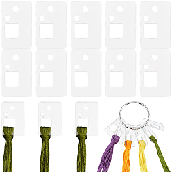 Rectangle 3 сумки акриловые нити намотки доски, с кольцами на петлях из железа с вкладными листами из ПК, для вышивки крестиком, хлопчатобумажной нитью, рукоделием, сделай сам, для хранения шитья, прямоугольные, 1 мм