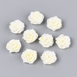 Светло-желтый Непрозрачная смола декодирует кабошоны, цветок, светло-желтый, 9~10x4~5 мм