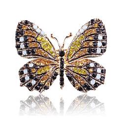 Подсолнух Брошь из блестящего сплава со стразами для женщин и девочек, бабочка, подсолнечник, 38x45 мм