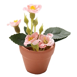 Легкий Лосось Миниатюрные украшения из фарфоровых растений в горшках, аксессуары для домашнего кукольного домика с микро-ландшафтом, притворяясь опорными украшениями, светлый померанцевый, 50x68 мм