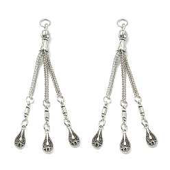 Античное Серебро Большие подвески с кисточками из сплава в тибетском стиле, античное серебро, 81x2 мм, отверстие : 5 мм, Кулон : 14.5x6.5x2.5 мм